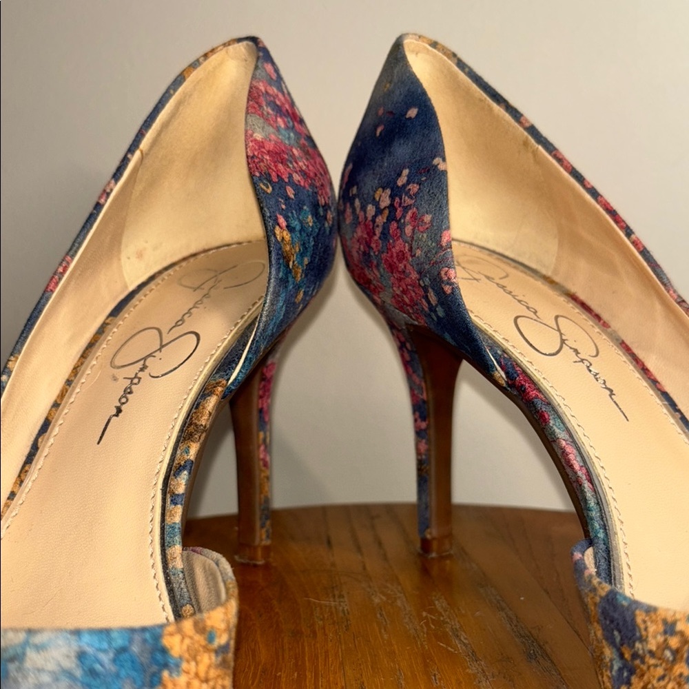 Jessica Simpson Blue and Pink Floral Heels - Picture 10 of 14